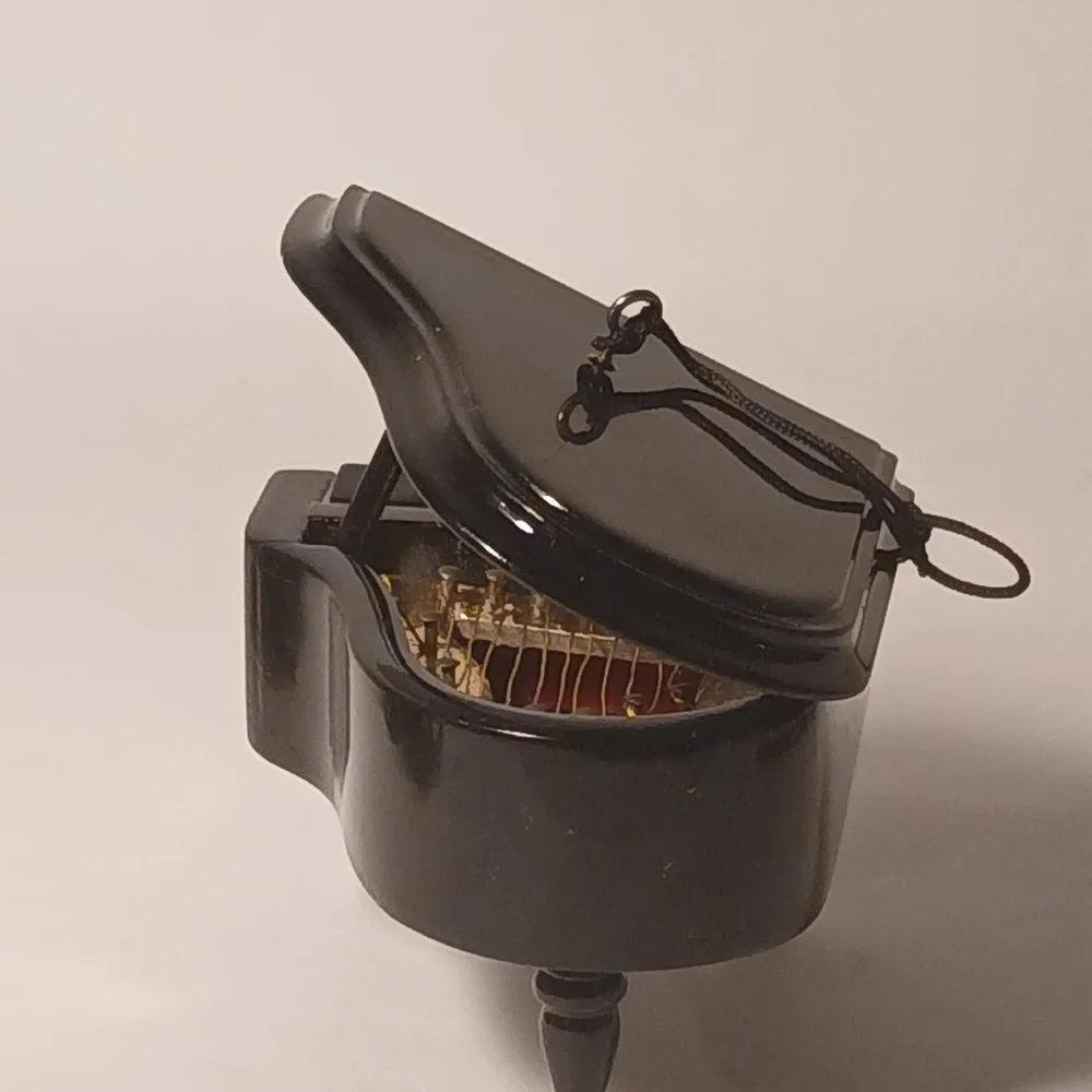 Vintage Wooden Black Realistic Grand Piano Xmas Ornaments